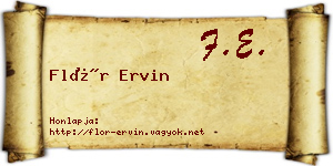 Flór Ervin névjegykártya